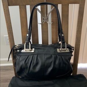 B Makowsky Black Leather Handbag